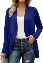 Geifa Cardigan for Women Lightweight Ruffle Drape Open Front Cardigans Sweaters Long Sleeve - Image 7